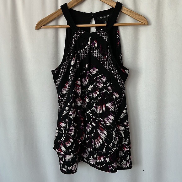 White House Black Market Tops - White House Black Market Black/Purple Patterned Halter Top Shirt **Size S**💜💜